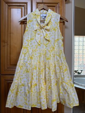 Lisa Marie Fernandez for Target collab Yellow and White Floral Tiered Dress
